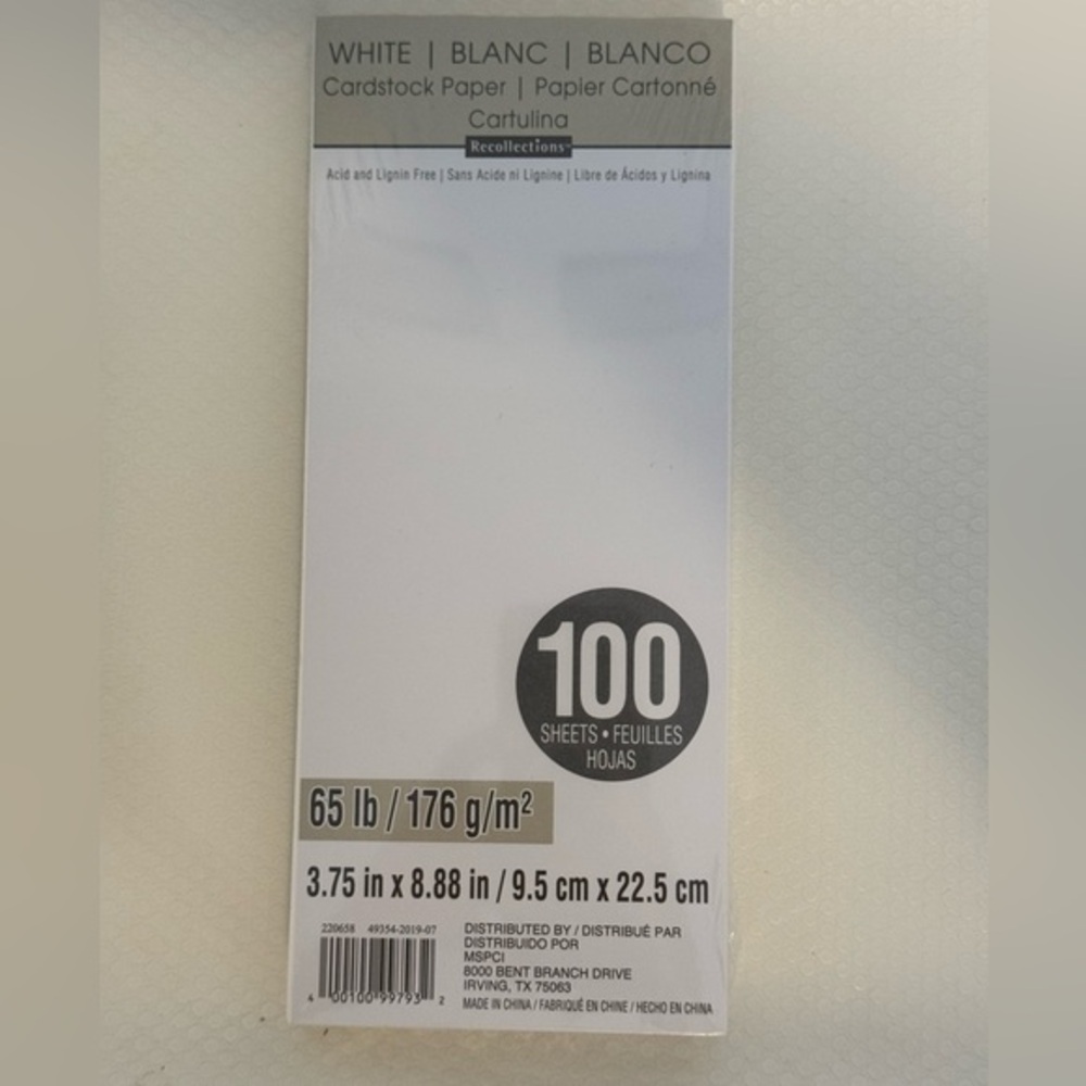 Recollections White Cardstock 65 lb